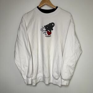 Vintage Cat Grandma Sweatshirt White Sweater Kitties Kitty